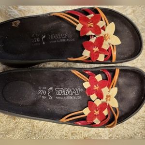 BIRKENSTOCK Tatami. Ladies Size 11med, men's 9m. Multi color. Cute flower design